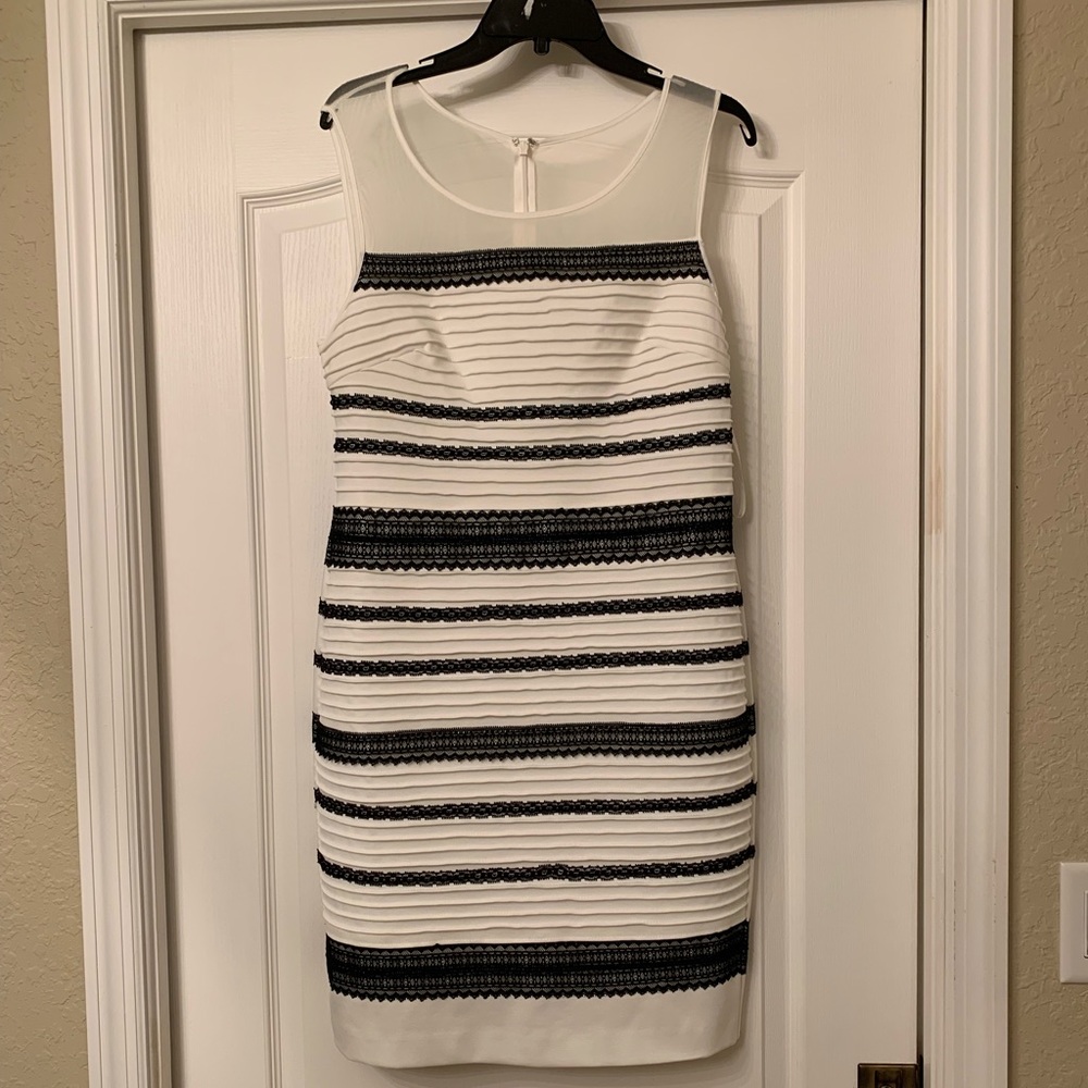 White and Black Jessica Simpson Dress